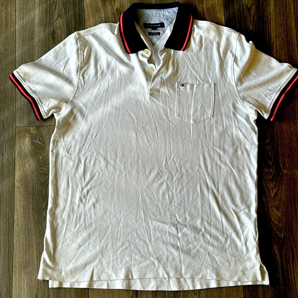White Tommy Hilfiger polo XL